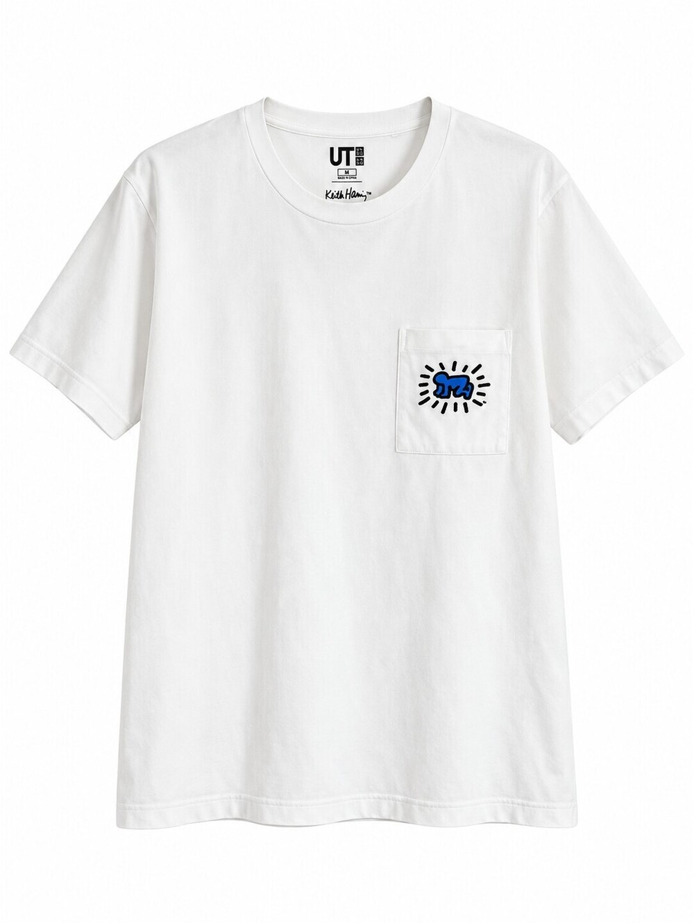 UNIQLO UT Keith Haring Men’s M White Pocket Graphic T Shirt 100% Cotton